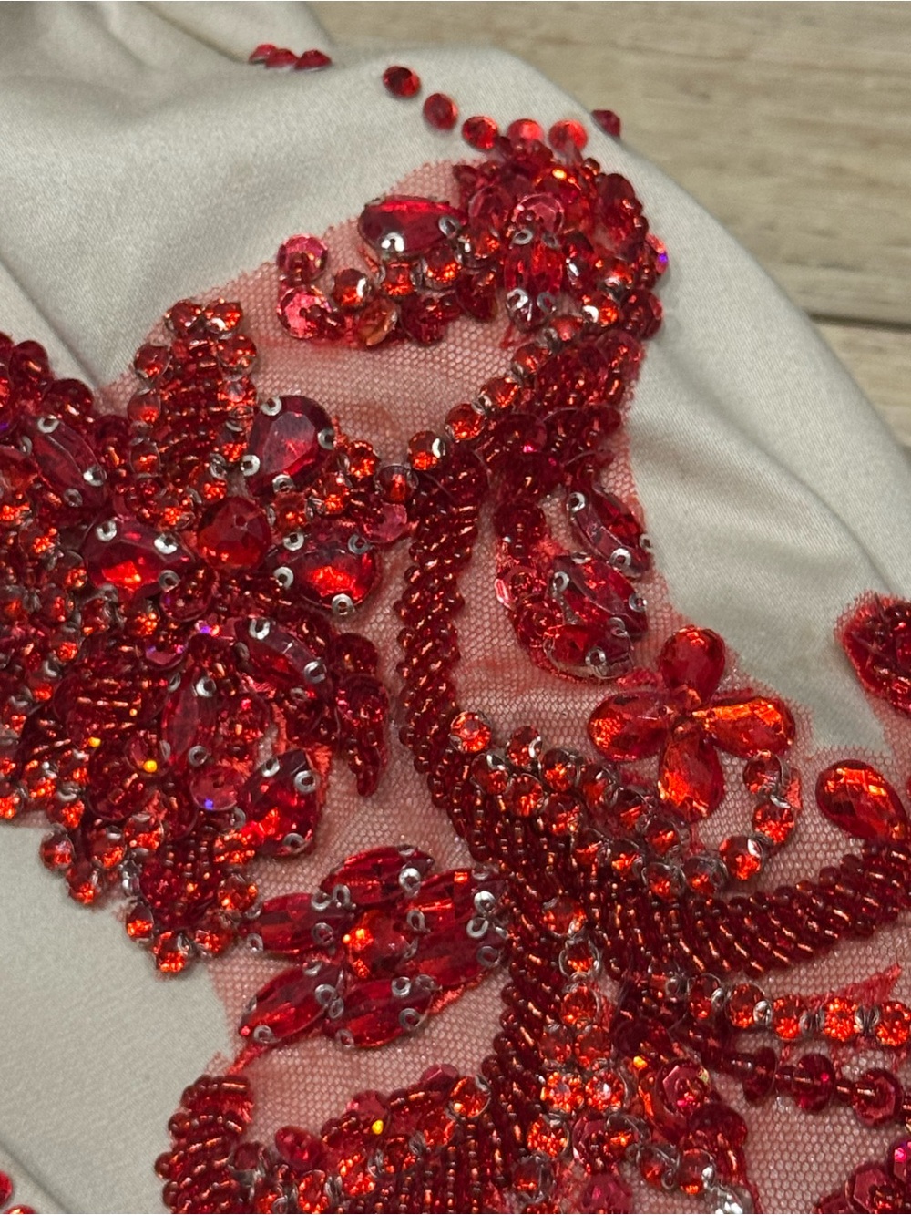 Custom Joseph Abboud Red Rhinestone Suit Set (Blazer + Pants) – One of a Kind - Picture 6 of 6